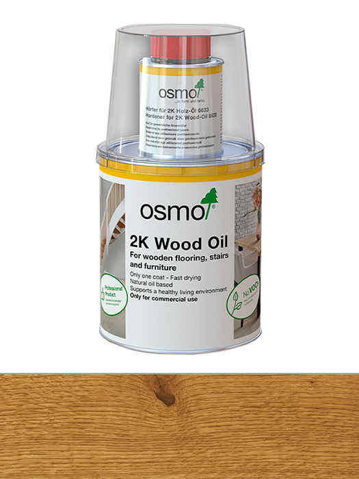 Двокомпонентне масло без розчинника для дерев'яних підлог Osmo 2K Holz-Ol