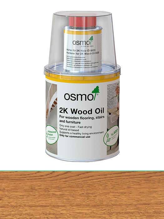 Двокомпонентне масло без розчинника для дерев'яних підлог Osmo 2K Holz-Ol